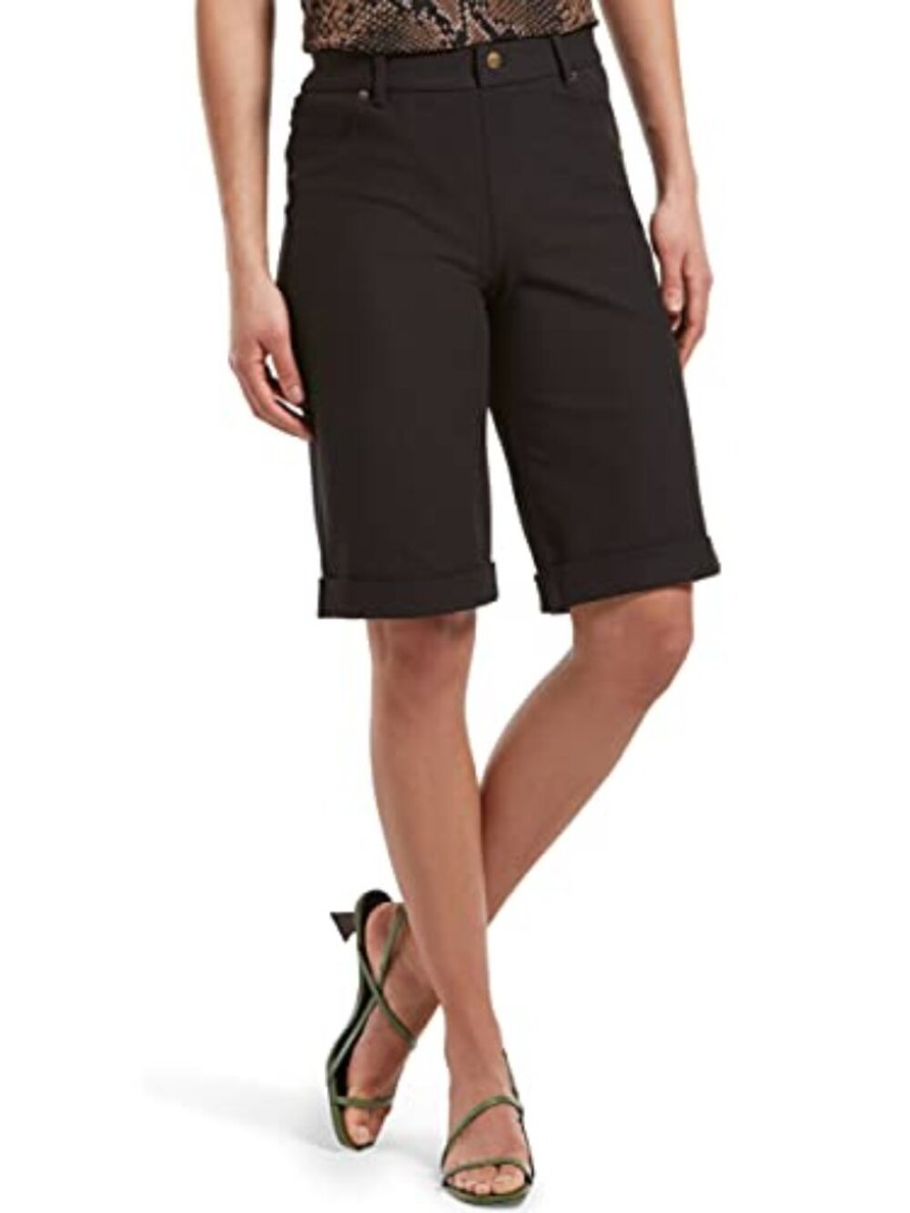 Hue Women's Cuffed Essential Pull-On Denim Shorts